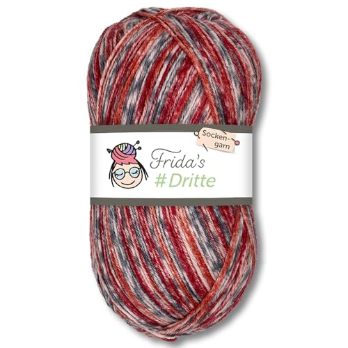 Frida's Wollhaus Frida's 100 g #Dritte Sockenwolle Wolle Garn Stricken Häkeln Schurwolle 10 Farben (FW-160-02) von Frida's Wollhaus