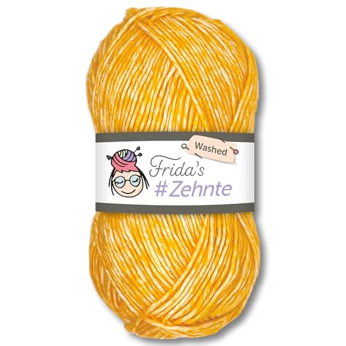 Frida's Wollhaus Frida's 50 g #Zehnte Washed Melange-Farben Stricken Häkeln Wolle Garn 29 Farben (901 | Gelb) von Frida's Wollhaus