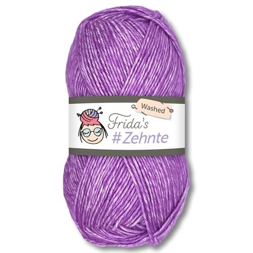 Frida's Wollhaus Frida's 50 g #Zehnte Washed Melange-Farben Stricken Häkeln Wolle Garn 29 Farben (904 | Fuchsia) von Frida's Wollhaus