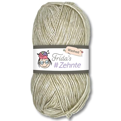 Frida's Wollhaus Frida's 50 g #Zehnte Washed Melange-Farben Stricken Häkeln Wolle Garn 29 Farben (914 | Beige) von Frida's Wollhaus