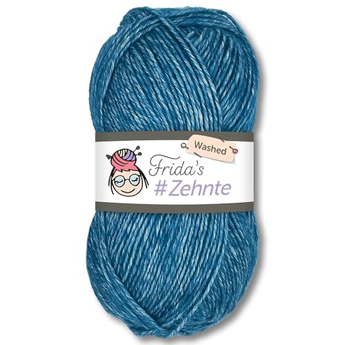 Frida's Wollhaus Frida's 50 g #Zehnte Washed Melange-Farben Stricken Häkeln Wolle Garn 29 Farben (922 | Jeans) von Frida's Wollhaus