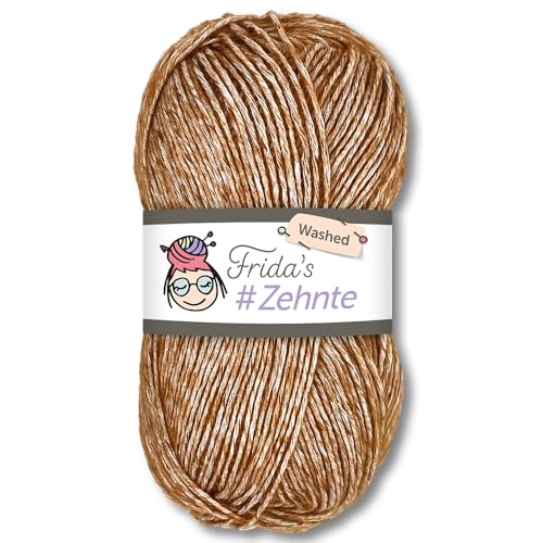 Frida's Wollhaus Frida's 50 g #Zehnte Washed Melange-Farben Stricken Häkeln Wolle Garn 29 Farben (926 | Camel) von Frida's Wollhaus