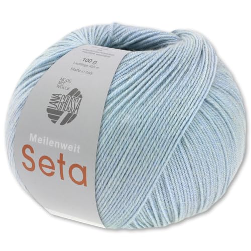 Frida's Wollhaus Lana Grossa 100 g Meilenweit 100 Seta Sockenwolle Merino Seide Garn 31 Farben (22 | Hellblau) von Frida's Wollhaus