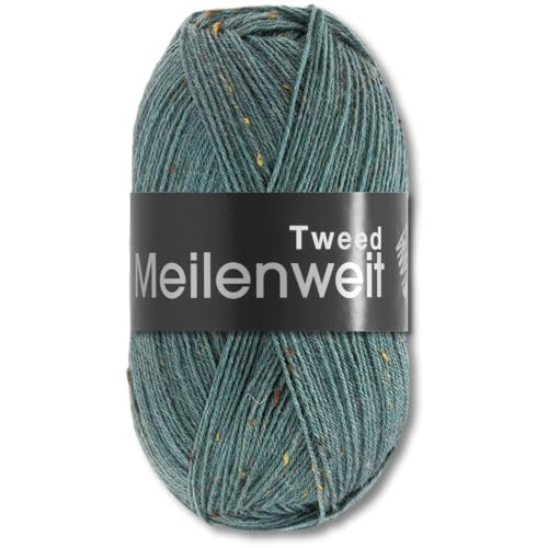 Frida's Wollhaus Lana Grossa 100 g Meilenweit 100 Tweed Sockenwolle Stricken Garn 20 Farben (166 | Graugrün) von Frida's Wollhaus