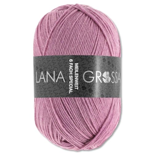 Frida's Wollhaus Lana Grossa 150 g Meilenweit 6-fach 150 Sockenwolle Stricken Garn 19 Farben (9223 | Altrosa) von Frida's Wollhaus