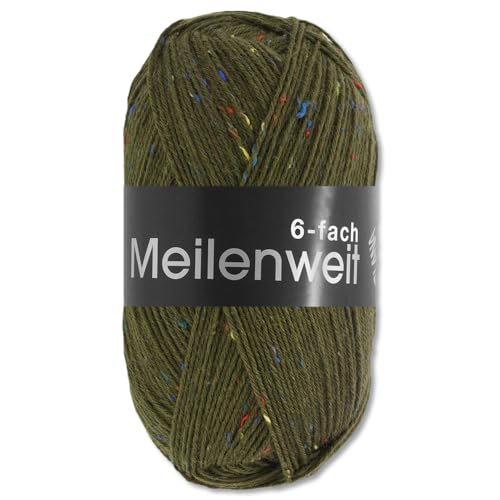 Frida's Wollhaus Lana Grossa 150 g Meilenweit 6-fach 150 Sockenwolle Stricken Garn 19 Farben (9248 | Dunkelgrün) von Frida's Wollhaus