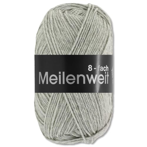 Frida's Wollhaus Lana Grossa 150 g Meilenweit 8-fach 150 Sockenwolle Stricken Garn 16 Farben (9564 | Hellgrau meliert) von Frida's Wollhaus