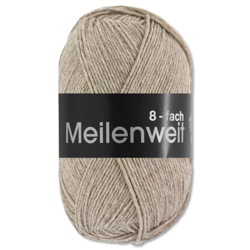 Frida's Wollhaus Lana Grossa 150 g Meilenweit 8-fach 150 Sockenwolle Stricken Garn 16 Farben (9567 | Beige meliert) von Frida's Wollhaus