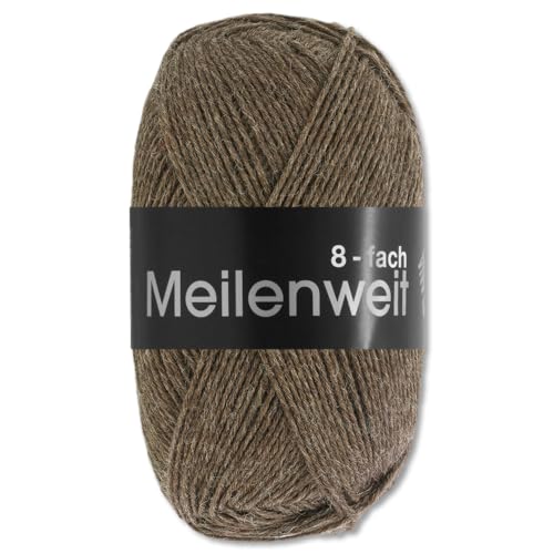 Frida's Wollhaus Lana Grossa 150 g Meilenweit 8-fach 150 Sockenwolle Stricken Garn 16 Farben (9612 | Dunkelbraun) von Frida's Wollhaus