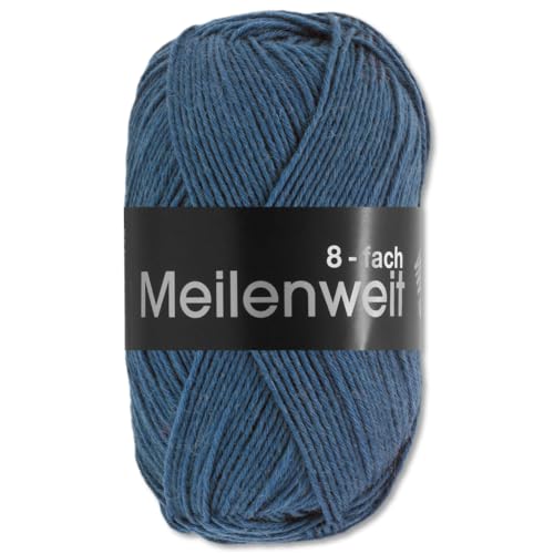 Frida's Wollhaus Lana Grossa 150 g Meilenweit 8-fach 150 Sockenwolle Stricken Garn 16 Farben (9614 | Jeans) von Frida's Wollhaus