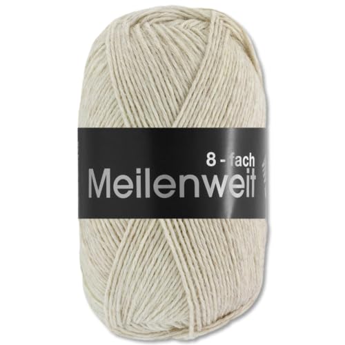 Frida's Wollhaus Lana Grossa 150 g Meilenweit 8-fach 150 Sockenwolle Stricken Garn 16 Farben (9661 | Hellbeige meliert) von Frida's Wollhaus