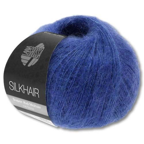 Frida's Wollhaus Lana Grossa 25 g Silkhair Mohair Superkid Seide Wolle Häkeln Stricken 43 Farben (144 | Blau) von Frida's Wollhaus