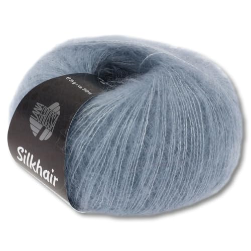 Frida's Wollhaus Lana Grossa 25 g Silkhair Mohair Superkid Seide Wolle Häkeln Stricken 43 Farben (42 | Hellblau) von Frida's Wollhaus