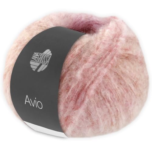 Frida's Wollhaus Lana Grossa 50 g Avio Alpaka Wolle Garn Stricken Effektstruktur 14 Farben (16 | Rosabeige/Altrosa) von Frida's Wollhaus