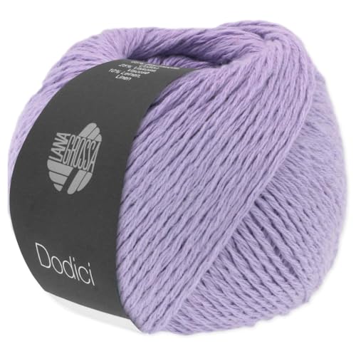 Frida's Wollhaus Lana Grossa 50 g Dodici Baumwolle Leinen Wolle Garn Stricken 20 Farben (09 | Fliederlila) von Frida's Wollhaus