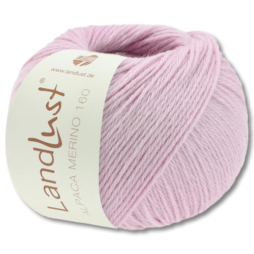 Frida's Wollhaus Lana Grossa 50 g Landlust Alpaka Merino 160 Wolle Stricken 26 Farben (413 | Rosa) von Frida's Wollhaus