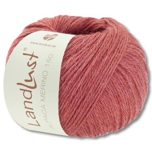 Frida's Wollhaus Lana Grossa 50 g Landlust Alpaka Merino 160 Wolle Stricken 26 Farben (427 | Zinnoberrot) von Frida's Wollhaus