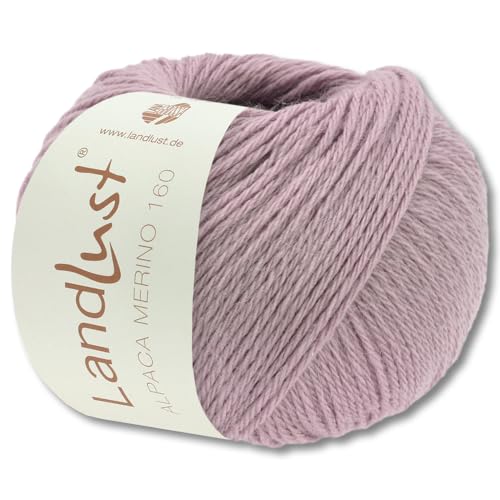 Frida's Wollhaus Lana Grossa 50 g Landlust Alpaka Merino 160 Wolle Stricken 26 Farben (429 | Malve) von Frida's Wollhaus