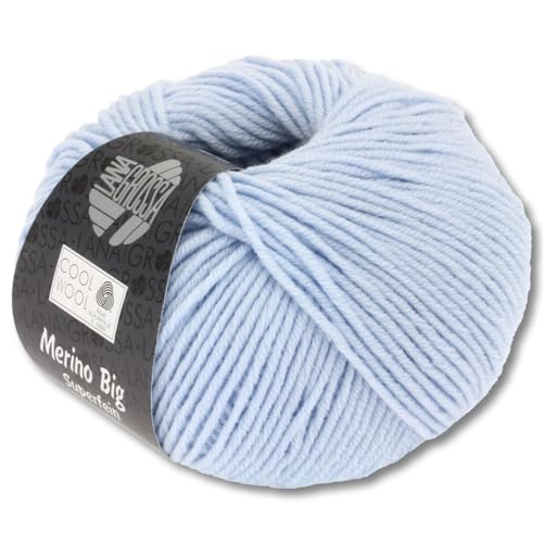 Frida's Wollhaus Lana Grossa 50g Cool Wool Big Merinowolle Wolle Garn Häkeln Stricken 24 Farben (604 | Hellblau) von Frida's Wollhaus