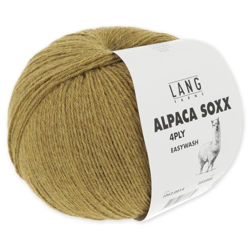 Frida's Wollhaus Lang Yarns 100 g Alpaca Soxx 4-fach Wolle Stricken Alpaka Easywash 64 Farben (014 | Gelb Mélange) von Frida's Wollhaus