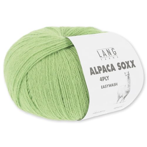 Frida's Wollhaus Lang Yarns 100 g Alpaca Soxx 4-fach Wolle Stricken Alpaka Easywash 64 Farben (016 | Grün) von Frida's Wollhaus