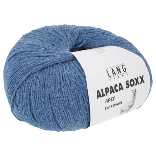 Frida's Wollhaus Lang Yarns 100 g Alpaca Soxx 4-fach Wolle Stricken Alpaka Easywash 64 Farben (020 | Hellblau Mélange) von Frida's Wollhaus