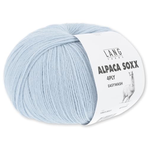 Frida's Wollhaus Lang Yarns 100 g Alpaca Soxx 4-fach Wolle Stricken Alpaka Easywash 64 Farben (021 | Hellblau) von Frida's Wollhaus