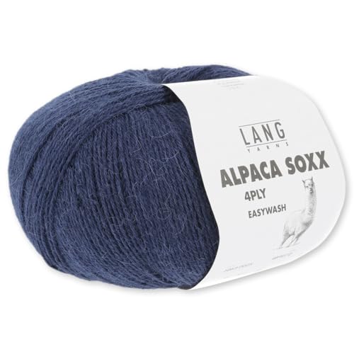 Frida's Wollhaus Lang Yarns 100 g Alpaca Soxx 4-fach Wolle Stricken Alpaka Easywash 64 Farben (025 | Navy) von Frida's Wollhaus