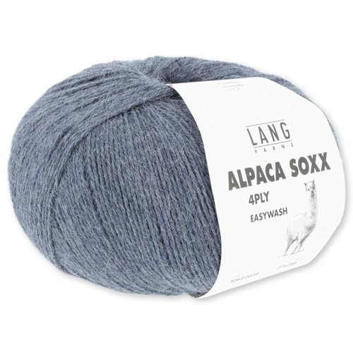 Frida's Wollhaus Lang Yarns 100 g Alpaca Soxx 4-fach Wolle Stricken Alpaka Easywash 64 Farben (034 | Jeans Mélange) von Frida's Wollhaus