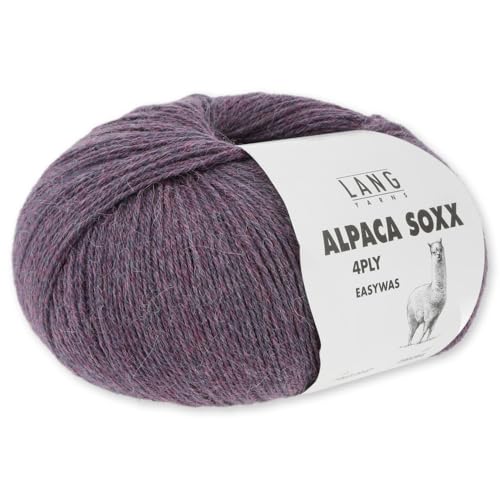 Frida's Wollhaus Lang Yarns 100 g Alpaca Soxx 4-fach Wolle Stricken Alpaka Easywash 64 Farben (047 | Violett) von Frida's Wollhaus