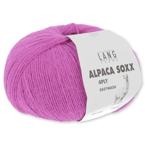 Frida's Wollhaus Lang Yarns 100 g Alpaca Soxx 4-fach Wolle Stricken Alpaka Easywash 64 Farben (085 | Pink) von Frida's Wollhaus