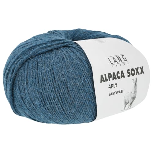 Frida's Wollhaus Lang Yarns 100 g Alpaca Soxx 4-fach Wolle Stricken Alpaka Easywash 64 Farben (088 | Petrol Mélange) von Frida's Wollhaus