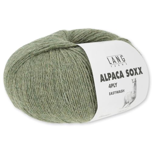 Frida's Wollhaus Lang Yarns 100 g Alpaca Soxx 4-fach Wolle Stricken Alpaka Easywash 64 Farben (097 | Hellolive Mélange) von Frida's Wollhaus