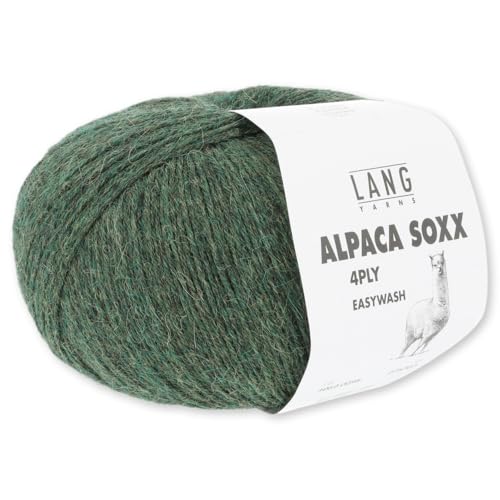 Frida's Wollhaus Lang Yarns 100 g Alpaca Soxx 4-fach Wolle Stricken Alpaka Easywash 64 Farben (098 | Olive Mélange) von Frida's Wollhaus