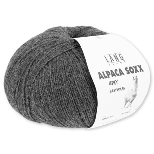 Frida's Wollhaus Lang Yarns 100 g Alpaca Soxx 4-fach Wolle Stricken Alpaka Easywash 64 Farben (105 | Dunkelgrau Mélange) von Frida's Wollhaus