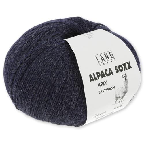 Frida's Wollhaus Lang Yarns 100 g Alpaca Soxx 4-fach Wolle Stricken Alpaka Easywash 64 Farben (125 | Navvy Mélange) von Frida's Wollhaus