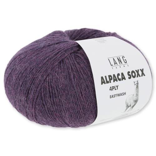 Frida's Wollhaus Lang Yarns 100 g Alpaca Soxx 4-fach Wolle Stricken Alpaka Easywash 64 Farben (147 | Lila) von Frida's Wollhaus