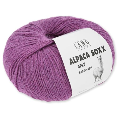 Frida's Wollhaus Lang Yarns 100 g Alpaca Soxx 4-fach Wolle Stricken Alpaka Easywash 64 Farben (165 | Pink Mélange) von Frida's Wollhaus