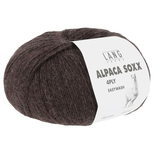 Frida's Wollhaus Lang Yarns 100 g Alpaca Soxx 4-fach Wolle Stricken Alpaka Easywash 64 Farben (168 | Braun Mélange) von Frida's Wollhaus