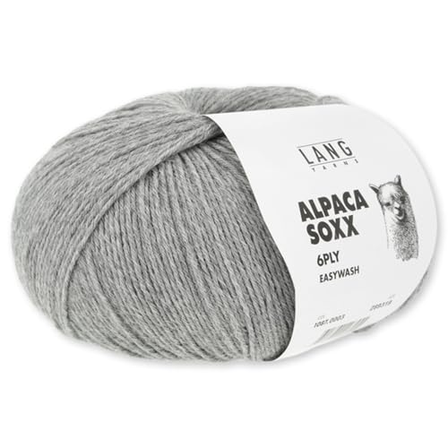 Frida's Wollhaus Lang Yarns 150 g Alpaca Soxx 6-fach Wolle Stricken Alpaka Easywash 36 Farben (003 | Hellgrau) von Frida's Wollhaus