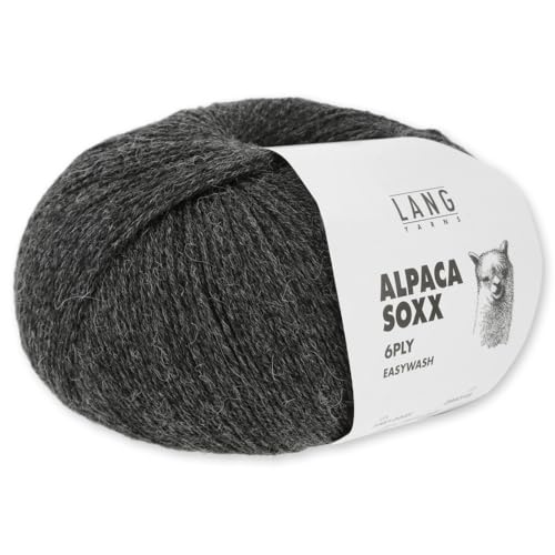 Frida's Wollhaus Lang Yarns 150 g Alpaca Soxx 6-fach Wolle Stricken Alpaka Easywash 36 Farben (005 | Grau mélange) von Frida's Wollhaus