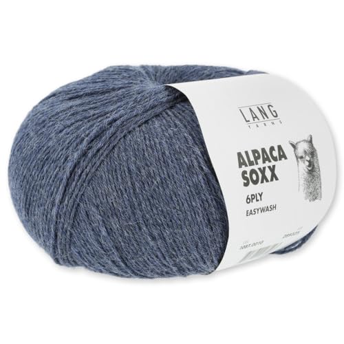 Frida's Wollhaus Lang Yarns 150 g Alpaca Soxx 6-fach Wolle Stricken Alpaka Easywash 36 Farben (010 | Blau) von Frida's Wollhaus