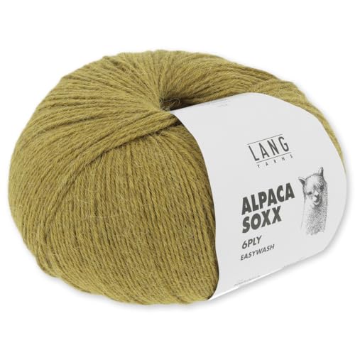 Frida's Wollhaus Lang Yarns 150 g Alpaca Soxx 6-fach Wolle Stricken Alpaka Easywash 36 Farben (013 | Dunkelgelb mélange) von Frida's Wollhaus