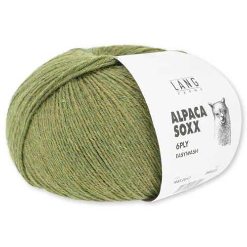 Frida's Wollhaus Lang Yarns 150 g Alpaca Soxx 6-fach Wolle Stricken Alpaka Easywash 36 Farben (017 | Grün mélange) von Frida's Wollhaus