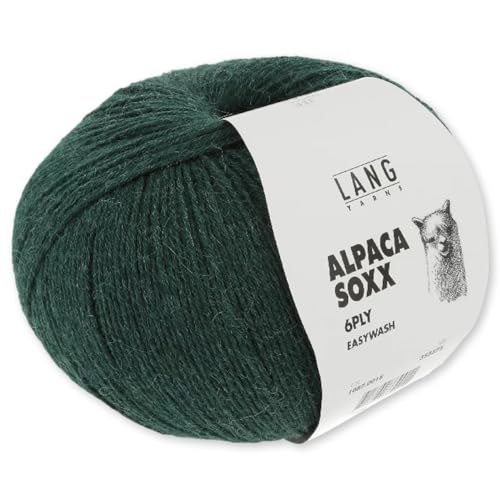 Frida's Wollhaus Lang Yarns 150 g Alpaca Soxx 6-fach Wolle Stricken Alpaka Easywash 36 Farben (018 | Flaschengrün) von Frida's Wollhaus