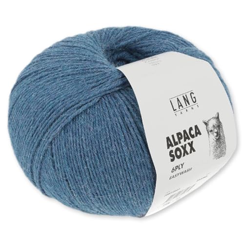 Frida's Wollhaus Lang Yarns 150 g Alpaca Soxx 6-fach Wolle Stricken Alpaka Easywash 36 Farben (021 | Azur melange) von Frida's Wollhaus