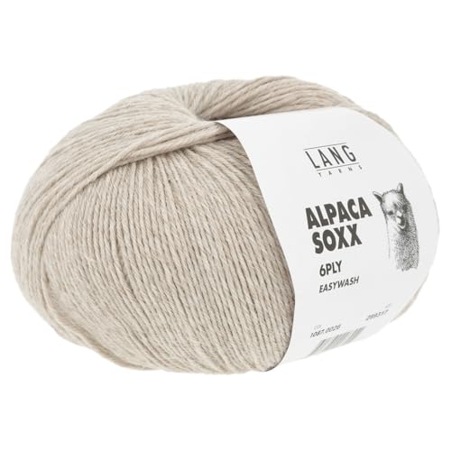 Frida's Wollhaus Lang Yarns 150 g Alpaca Soxx 6-fach Wolle Stricken Alpaka Easywash 36 Farben (026 | Sand) von Frida's Wollhaus