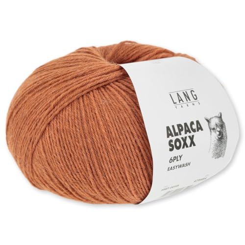 Frida's Wollhaus Lang Yarns 150 g Alpaca Soxx 6-fach Wolle Stricken Alpaka Easywash 36 Farben (059 | Orange) von Frida's Wollhaus