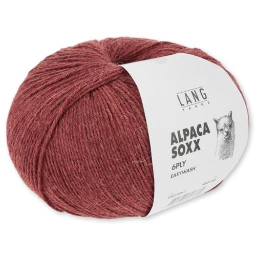 Frida's Wollhaus Lang Yarns 150 g Alpaca Soxx 6-fach Wolle Stricken Alpaka Easywash 36 Farben (061 | Rot) von Frida's Wollhaus