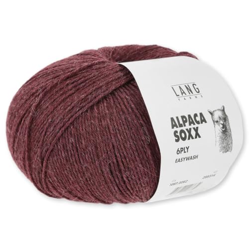 Frida's Wollhaus Lang Yarns 150 g Alpaca Soxx 6-fach Wolle Stricken Alpaka Easywash 36 Farben (062 | Weinrot) von Frida's Wollhaus